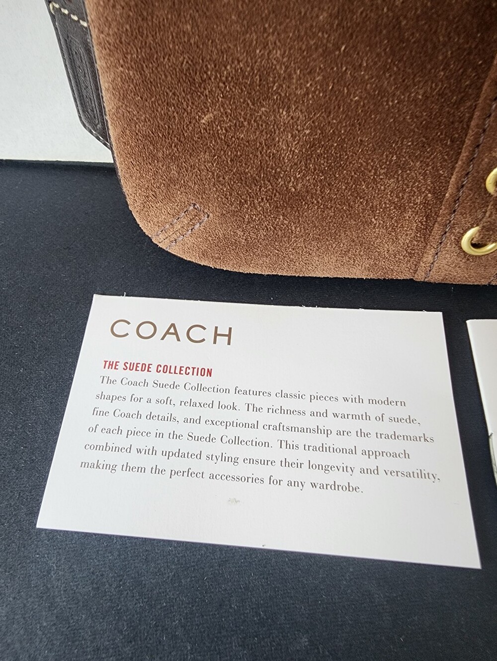 NWOT Coach Vintage Suede Wristlet, Brown, 2002 - Picture 2 of 7
